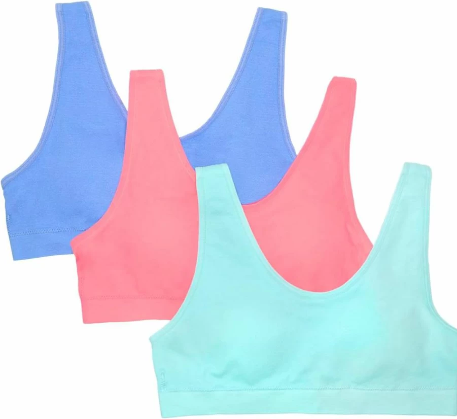 Fruit of the Loom Girls' Seamless Stretch Sports Bra - Comfortable Breathable Active Wear for Teens and Kids