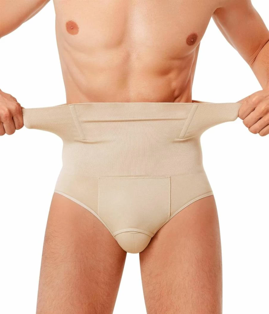 TAILONG Men's Compression Shorts - Tummy Control Slimming Underwear, Body Shaper Boxer Briefs for Belly Fat & Waist Trimming