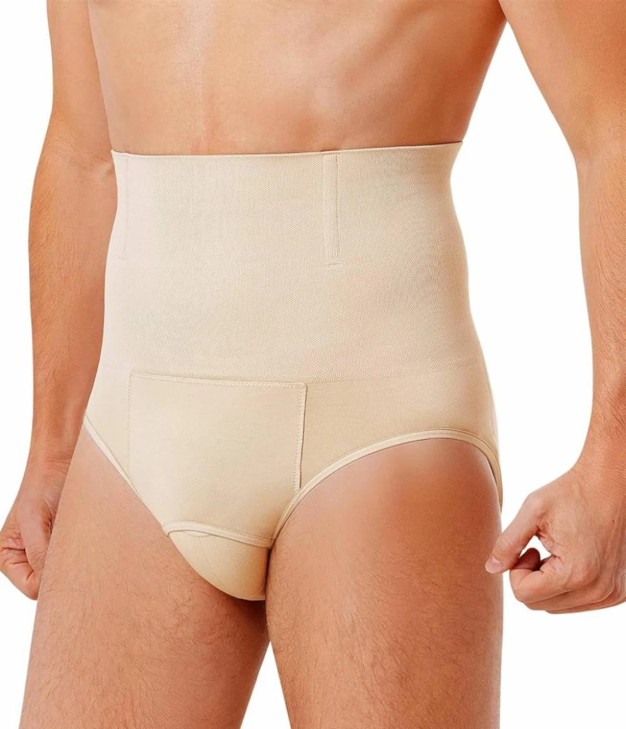 TAILONG Men's Compression Shorts - Tummy Control Slimming Underwear, Body Shaper Boxer Briefs for Belly Fat & Waist Trimming