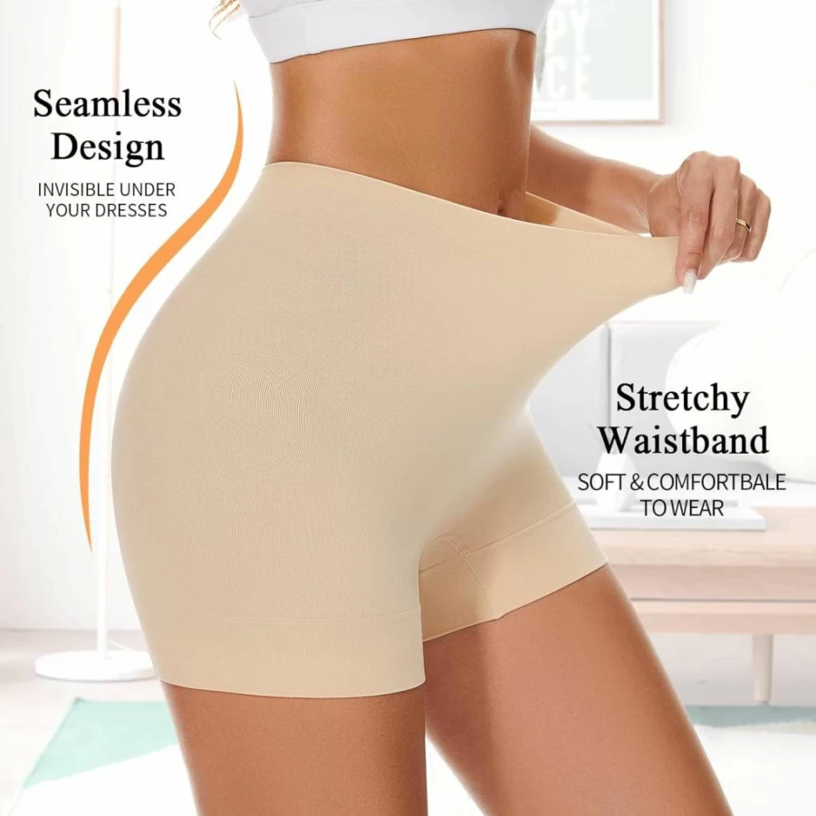 FRESBEIT Women's Anti-Chafing Slip Shorts - Smooth Shapewear Boyshorts for Under Dresses