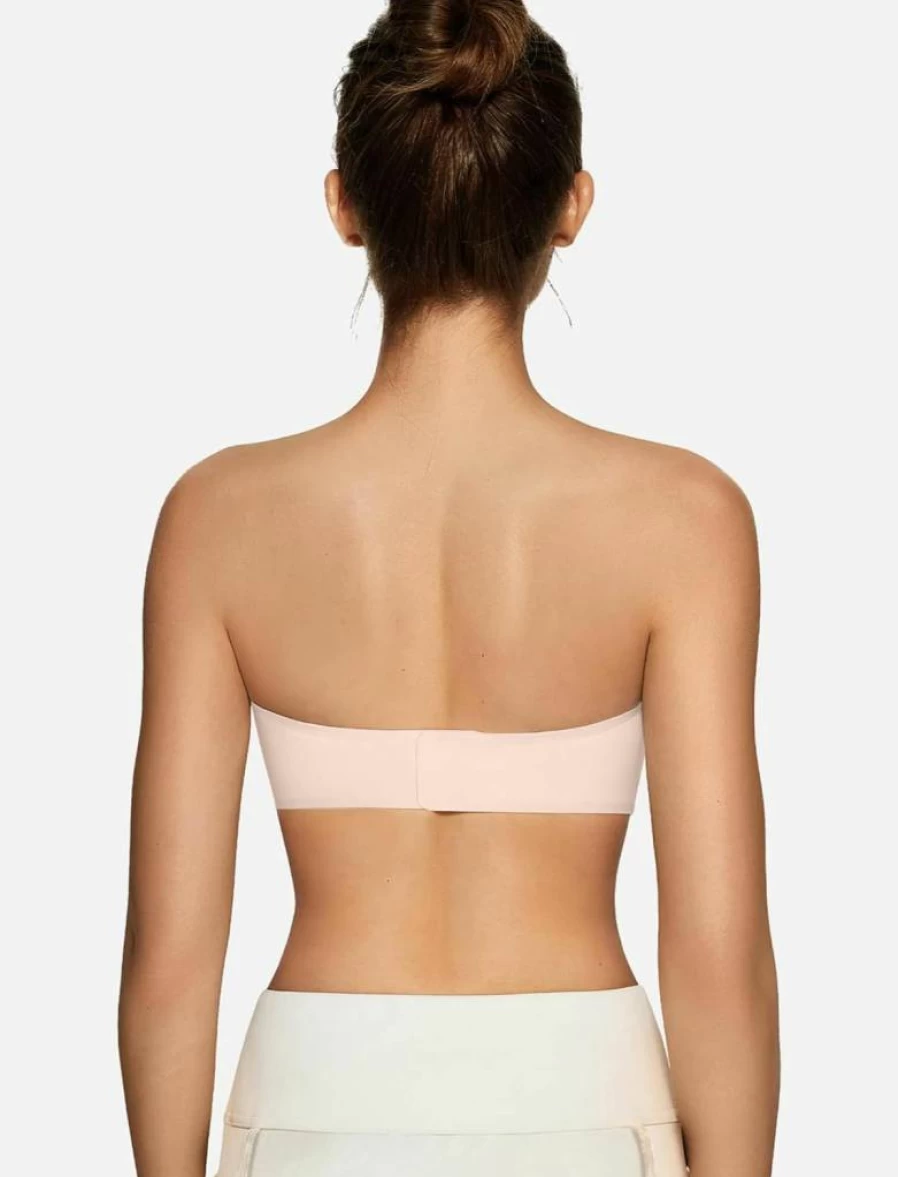 OEAK Women's Wireless Strapless Bra Push Up Bandeau Non-Slip Padded Comfortable Seamless Tube Bra for Support