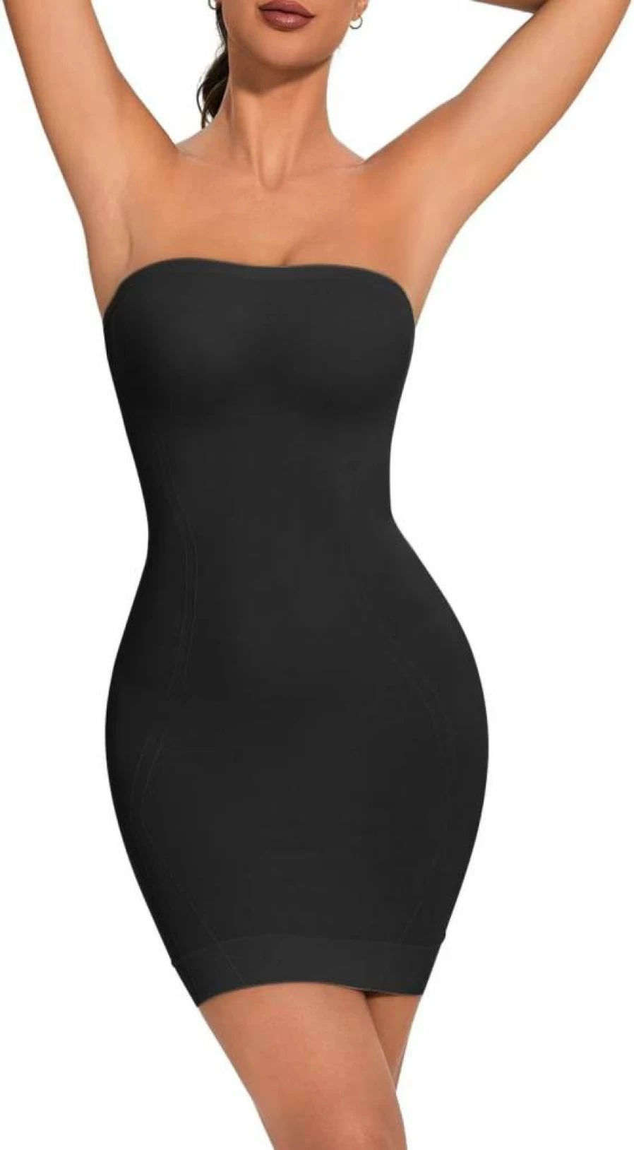 USEASY Strapless Shapewear Dress for Women - Tummy Control Full Slip Seamless Body Shaper for Under Dresses