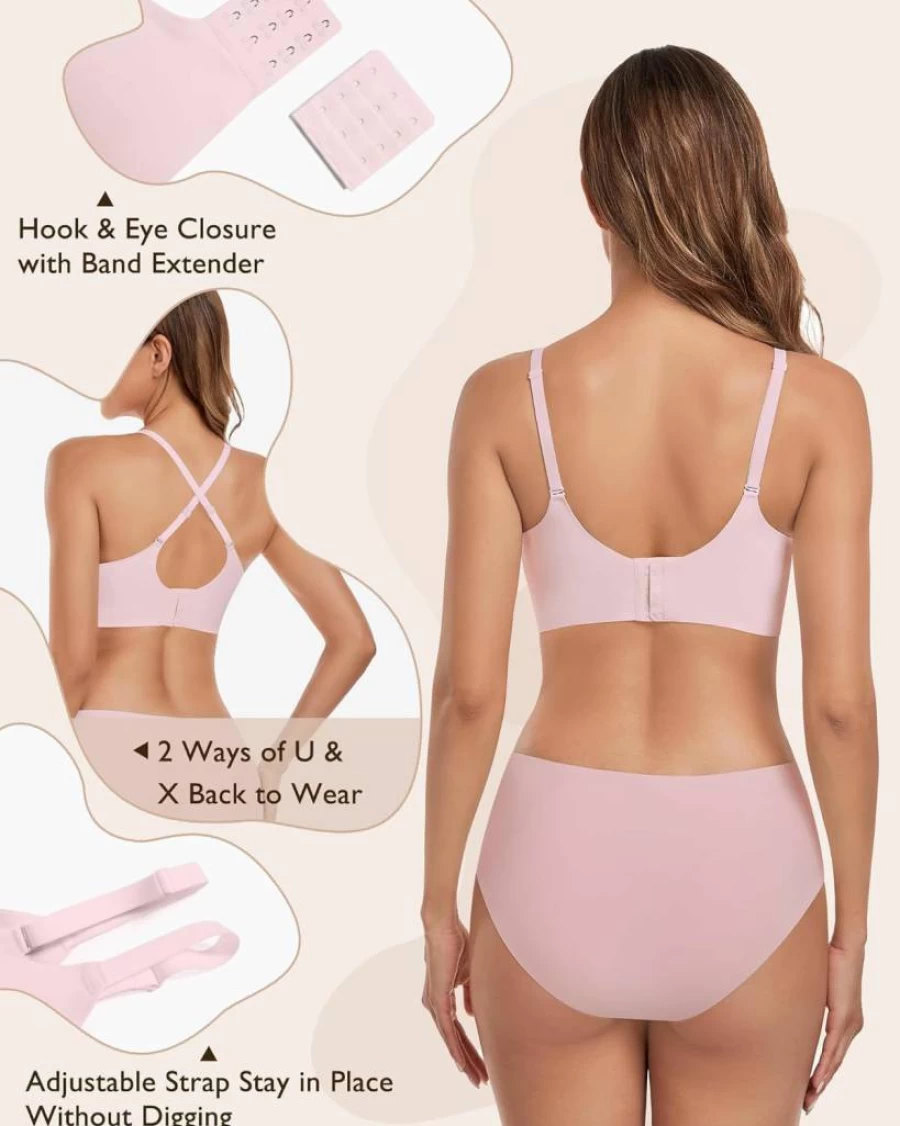 HORISUN Women's Wireless Seamless Bra - Full Coverage Comfort Support Padded Underwear