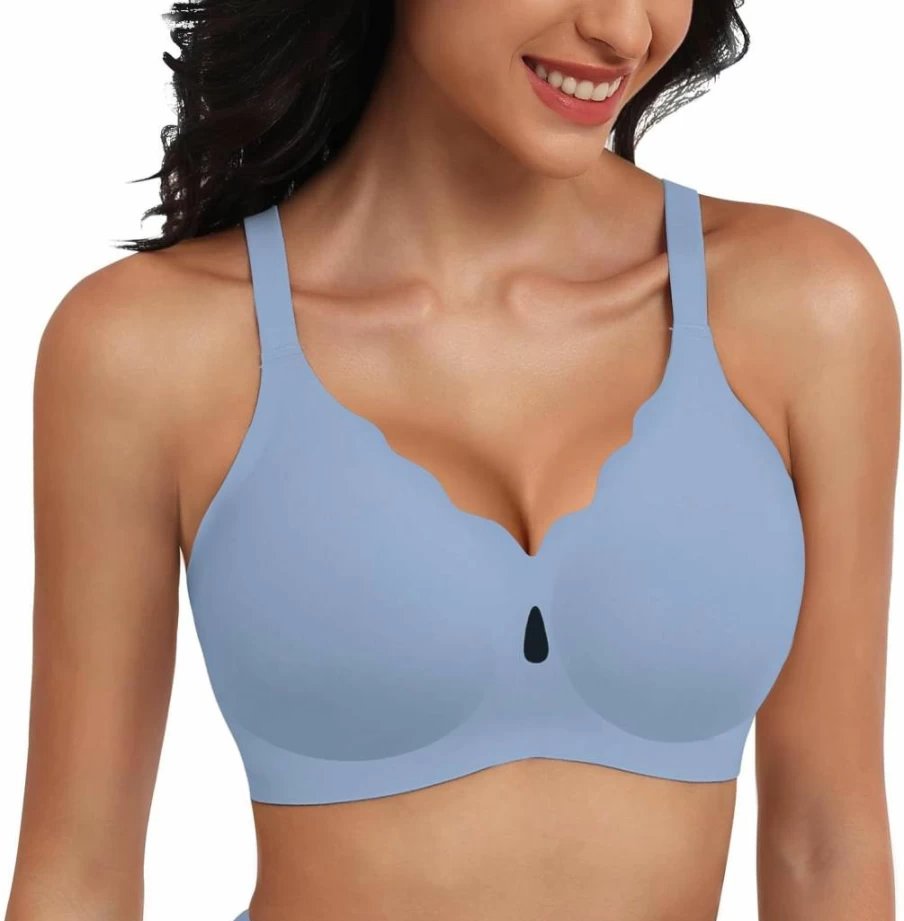 Rolral Wireless Push Up Bra for Women - Seamless Full Coverage Bralette, Comfortable Lift Everyday Bra, No Underwire Support