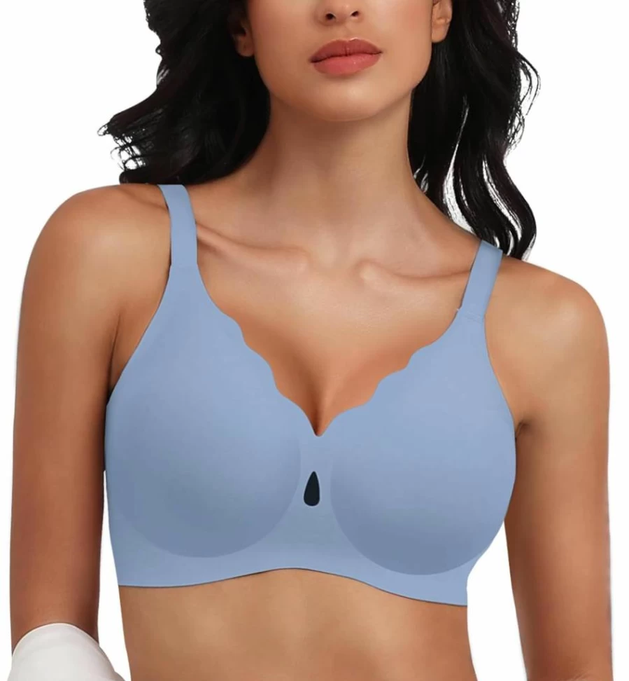 Rolral Wireless Push Up Bra for Women - Seamless Full Coverage Bralette, Comfortable Lift Everyday Bra, No Underwire Support