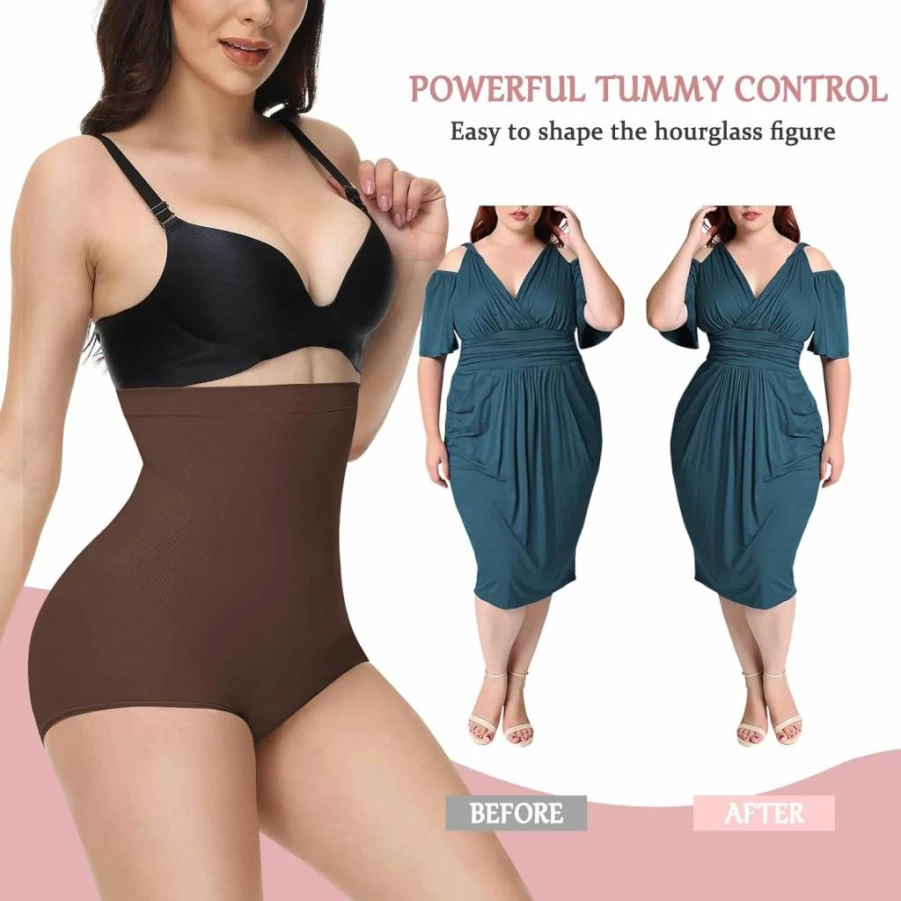 Reamphy High Waisted Tummy Control Shapewear for Women - Seamless Slimming Panty Briefs Comfort Underwear