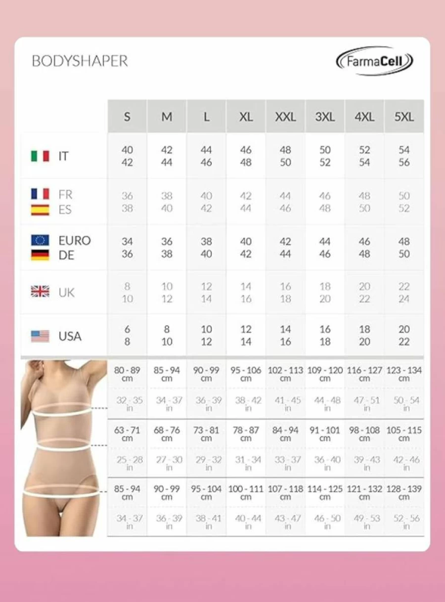 Farmacell Women's 605 Seamless Waist Trainer - Tummy Control Corset for Slimming & Body Shaping - Made in Italy Shapewear