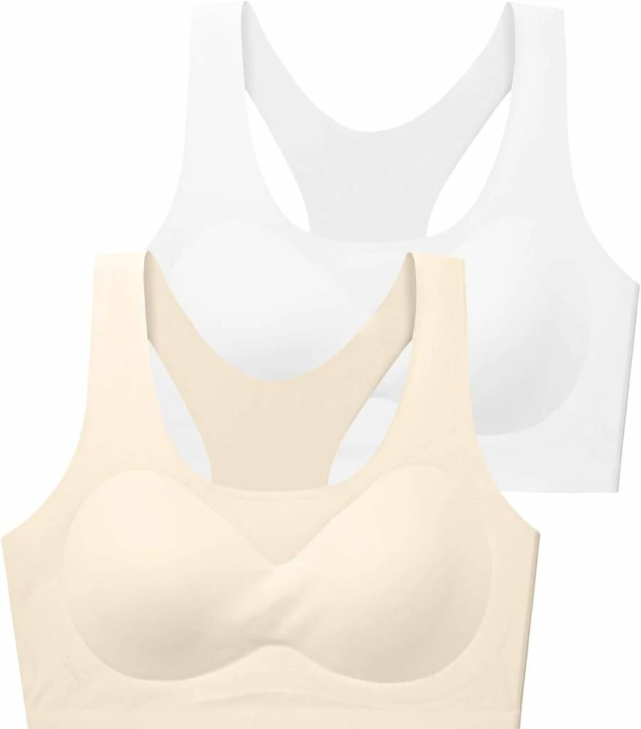 SALIA GIRL Seamless Racerback Training Bras for Teens 10-16 with Removable Soft Padding