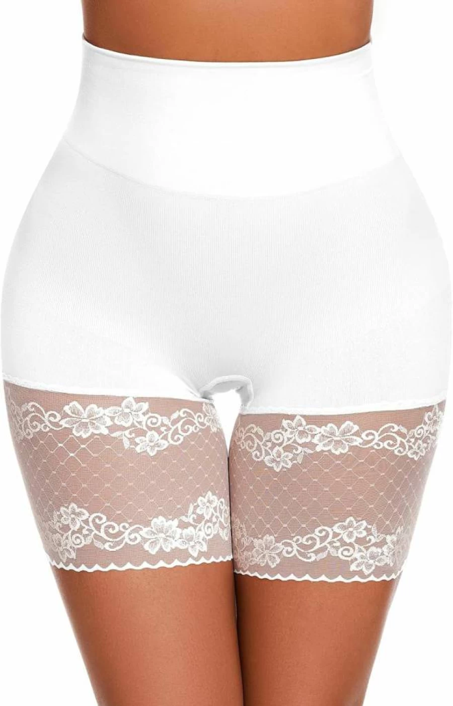 CIKSOB High Waisted Tummy Control Lace Shapewear Shorts - Seamless Butt Lifter Underwear for Dresses