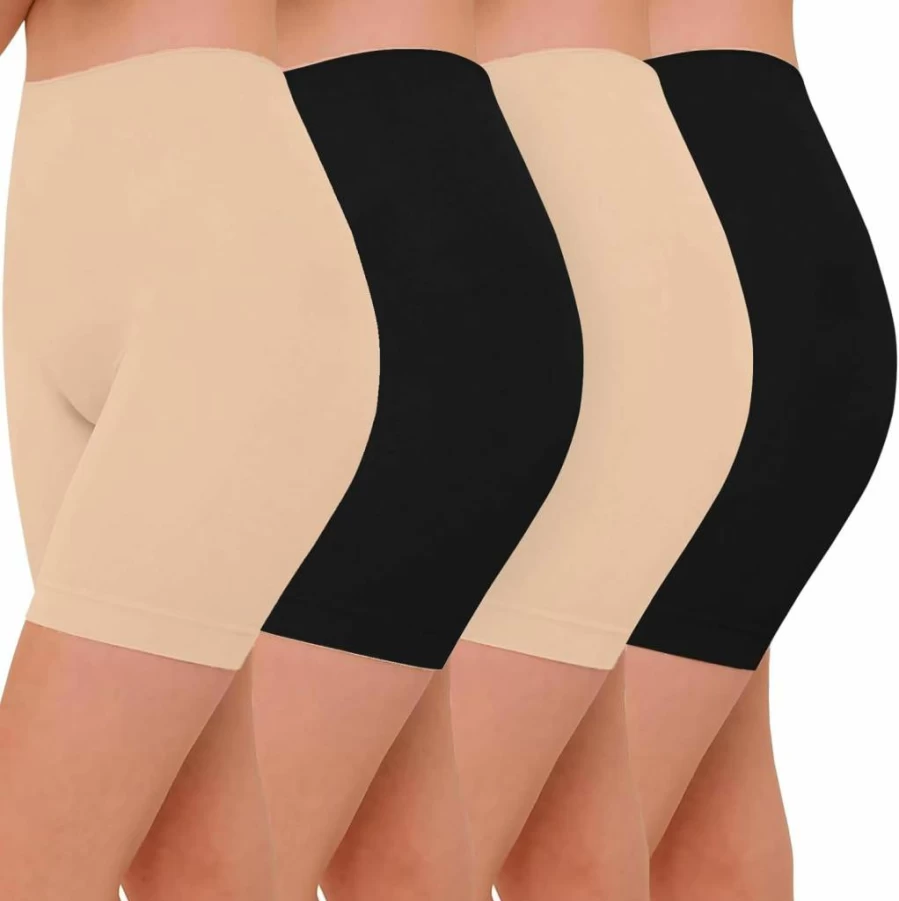 ZENUTA Women's Seamless Anti-Chafing Slip Shorts - 3 Pack for Summer, Invisible Under Dresses