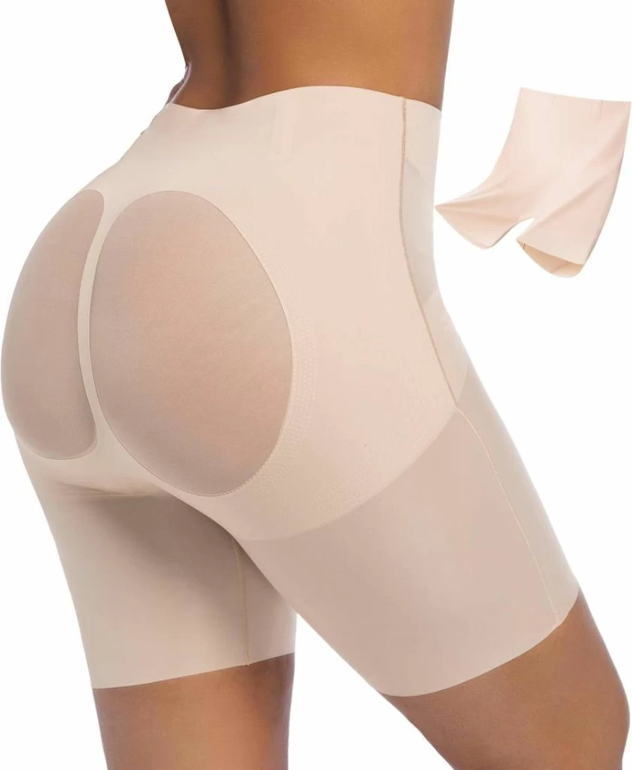 PRETTYWELL Women's Seamless Shapewear Shorts - Tummy Control, Butt Lift, No Roll Thigh Slimmer for Dresses, Mid-Waist Smoothing Underwear