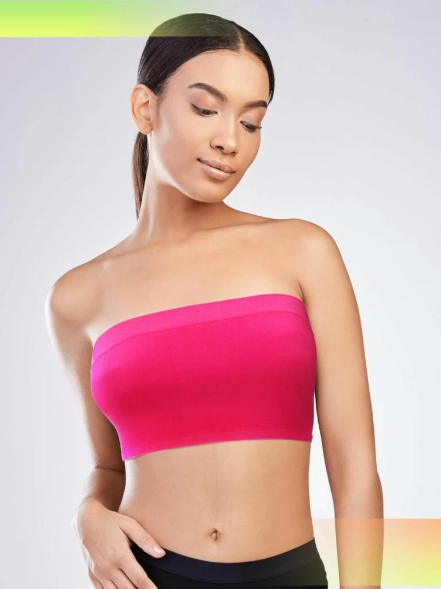 Geyoga 6-Pack Seamless Strapless Bralette for Women - Stretchy Comfort Tube Top Non-Padded Wireless Bra