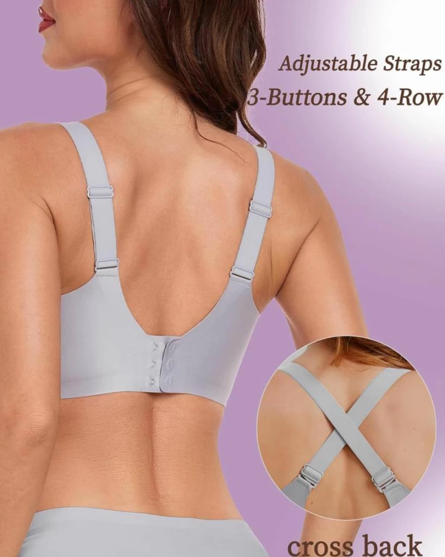 Quttlzze Women's No Underwire Push Up Bralette - Buttery Soft Wireless Bra, V-Neck Seamless Lift Bralette for Comfort & Support