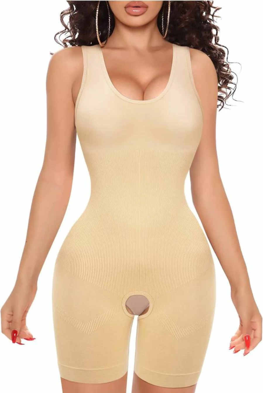 Gotoly Women's Shapewear Tank Top Bodysuit - Full Body Shaper Waist Trainer Slimming Jumpsuit