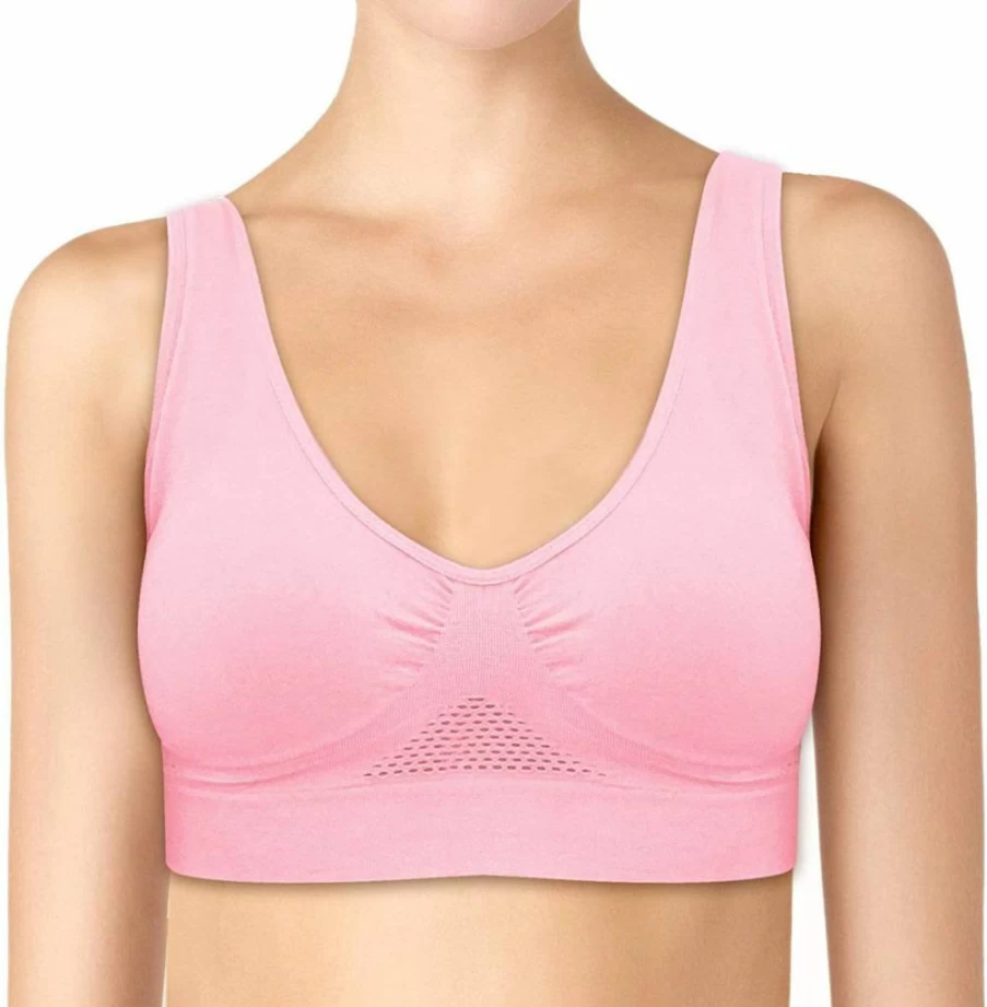Pretty Seamless 4-Pack Women's Wireless Comfort Bras - Seamless, Unpadded & Cooling for All-Day Wear