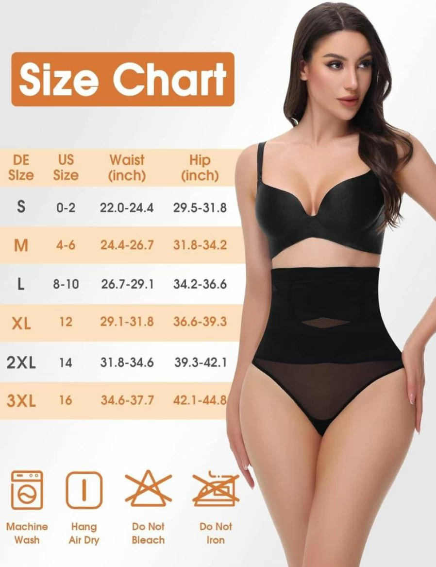 Yeblues Women's High Waisted Thong Shapewear - Seamless Tummy Control Panties for Body Shaping & Comfort