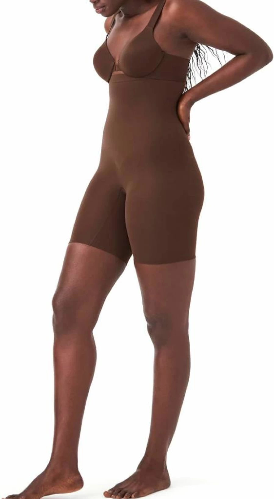 SPANX Sculpting High-Waisted Mid-Thigh Shapewear Shorts - Lightweight Core Control for All-Day Comfort - Seamless Tummy Slimming Underwear
