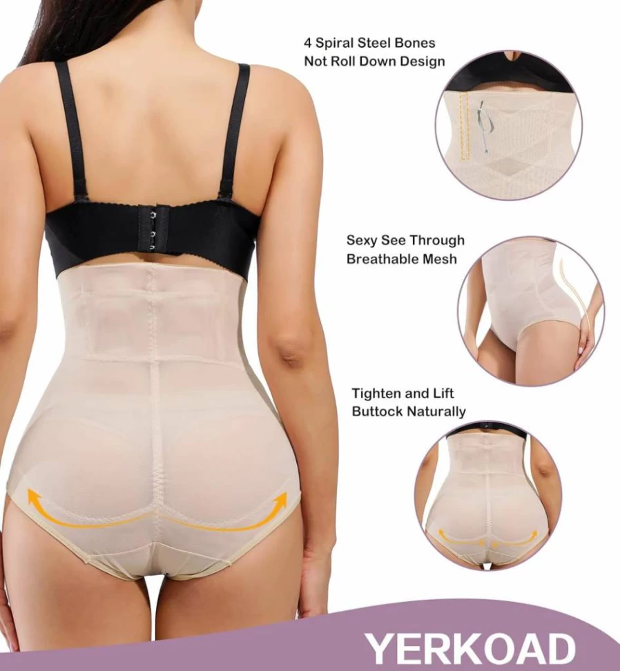 YERKOAD Women's Shapewear Waist Trainer & Tummy Control Butt Lifting High-Waisted Shaper Shorts Girdle for Body Contouring