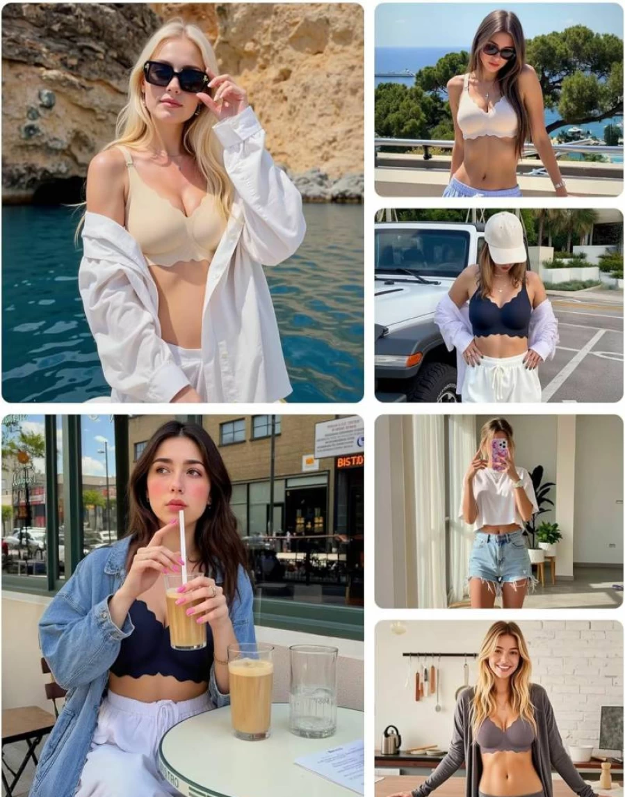Vertvie Wireless Seamless Bra for Women - Comfortable Full Coverage Bralette, No Underwire Push Up, Everyday & Sports Wear