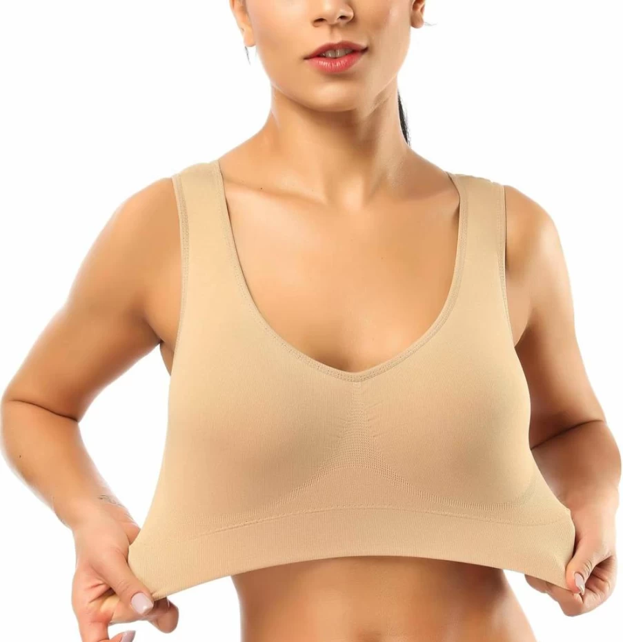 BESTENA Women's Seamless Yoga Sports Bra with Removable Pads - Comfortable Workout Top for Gym & Active Wear
