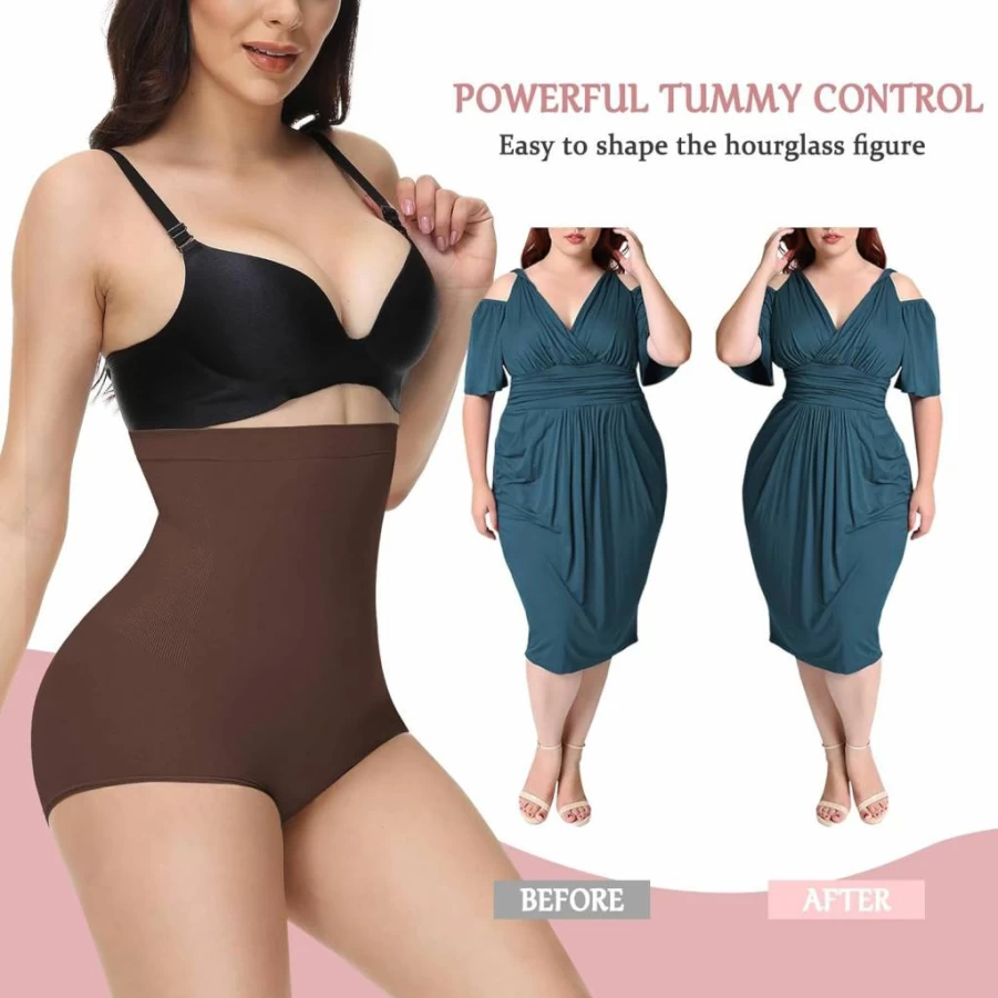 Reamphy High Waisted Tummy Control Shapewear for Women - Seamless Slimming Panty Underwear Comfort Briefs