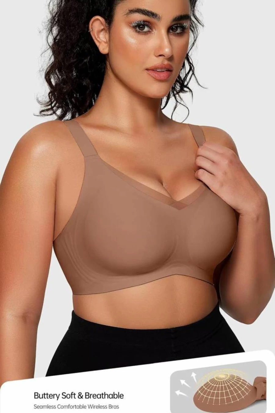 Vertvie Wireless Comfort Bras for Women - Seamless Full Coverage Supportive Crossover Bralette, No Underwire Push Up Design for Everyday Wear