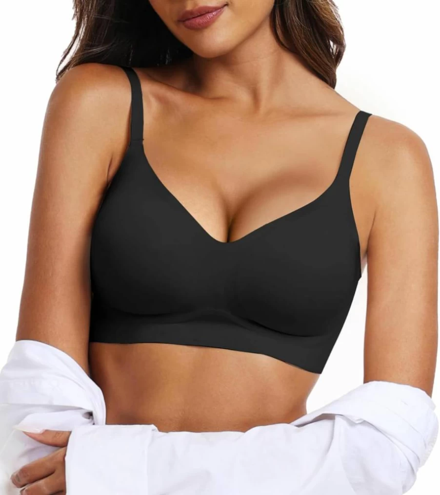 OEAK Women's Comfortable Wireless Push Up Bra - Seamless Tshirt Bralette for Everyday Wear, Full Support Lift, No Underwire