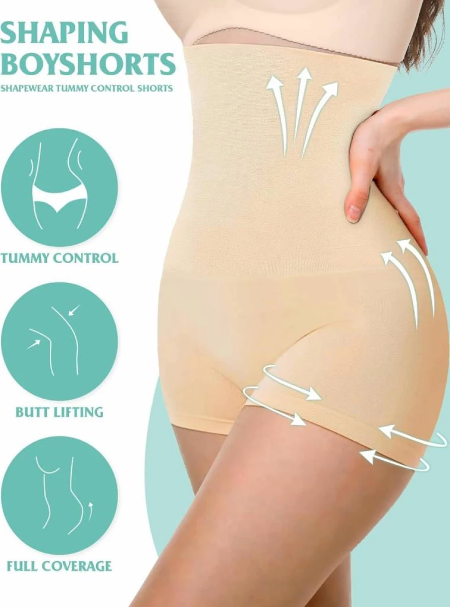 ZENUTA High Waisted Shapewear Shorts for Women - Tummy Control Compression Underwear Body Shaper Boy Shorts