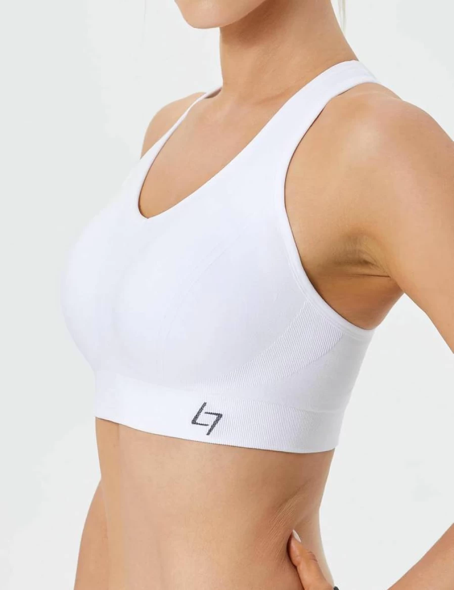 FITTIN Women's High Impact Racerback Sports Bra - Seamless Padded Support for Yoga, Gym, and Workout Fitness