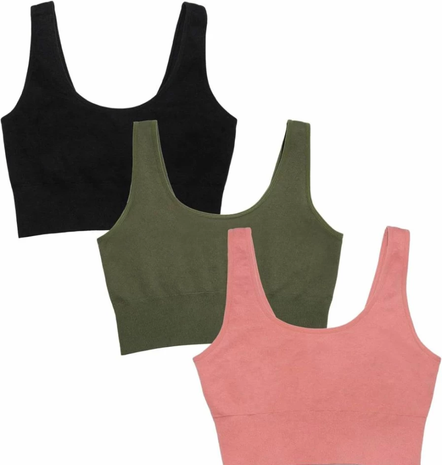 Fruit of the Loom Women's Wireless 360° Stretch Sports Bra - Seamless Longline Full Coverage for Comfort & Natural Shape