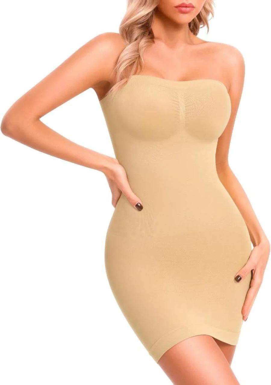 Fortix Women's Seamless Tummy Control Shapewear Dress - Cami & Full Slips for Under Dresses