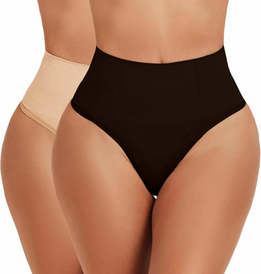 JELLYOGA High Waist Seamless Thong Shapewear for Women - Tummy Control Body Shaper Girdle Panties for Smoothing & Slimming