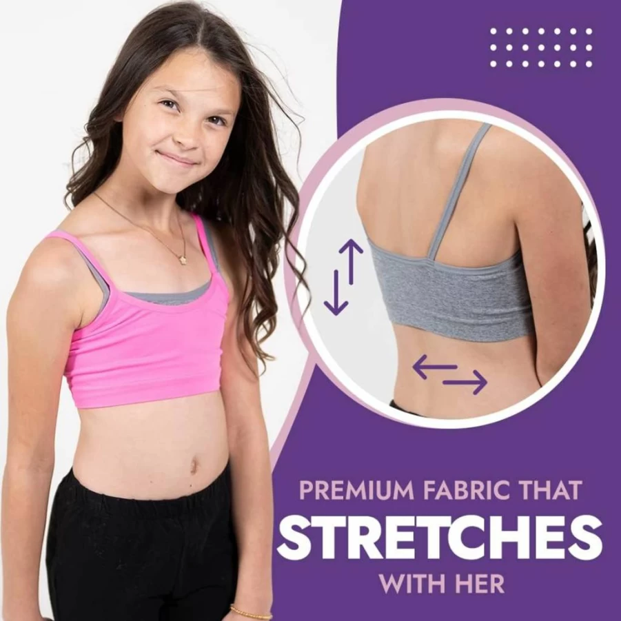 Popular Girls Seamless Sports Bra - Comfortable Training Crop Top for Active Teens