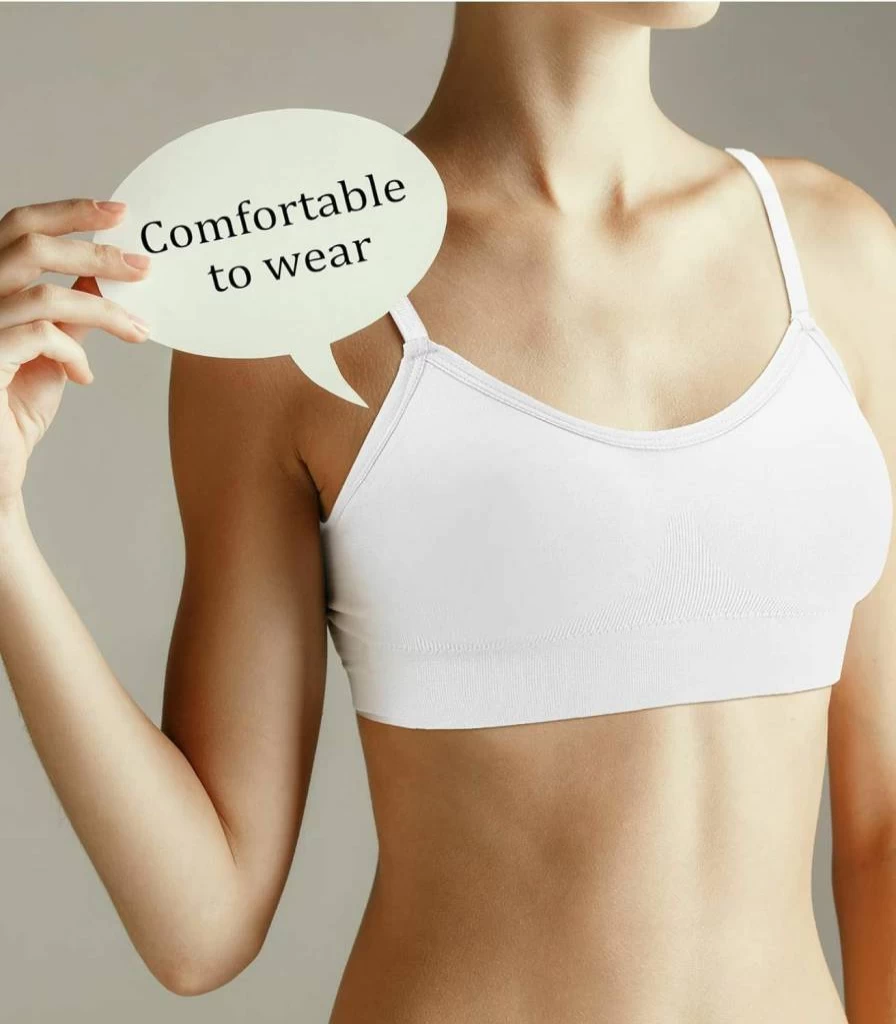 Geyoga 4-Pack Wireless Bralette Tank Top for Women - Soft Sports Bras in Black, Brown, Army Green, White (Small)