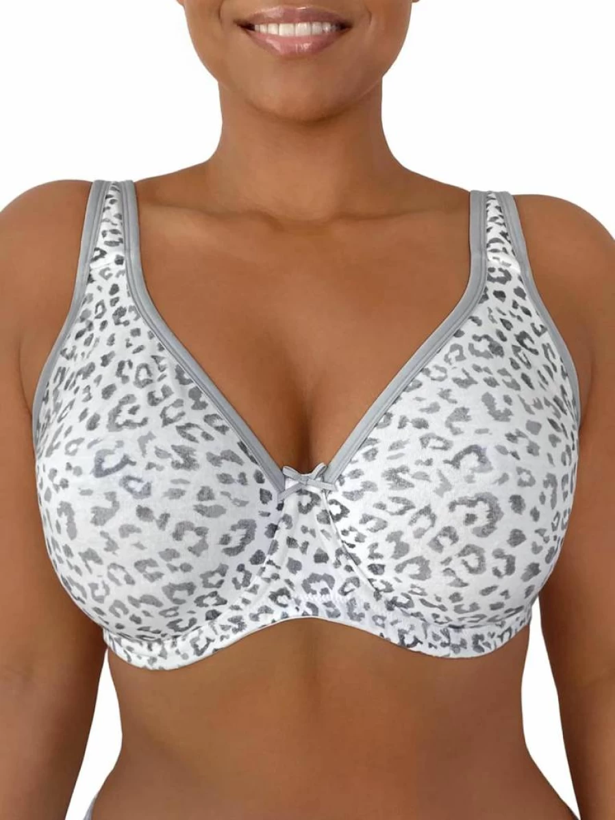 Fruit of the Loom Women's Plus Size Cotton Comfort Underwire Bra - No Pinch Straps & Smoothing Side Back Coverage