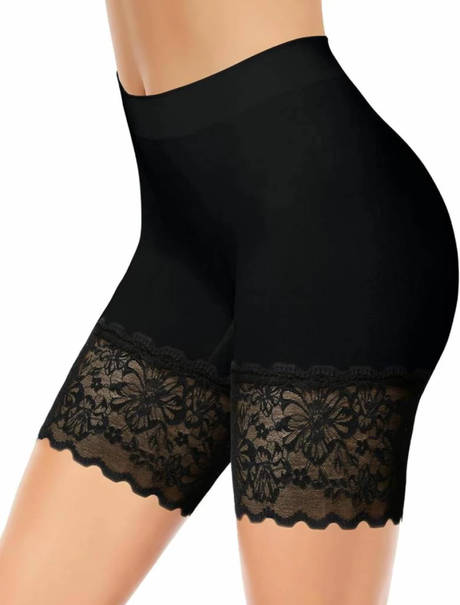 ZENUTA Women's Seamless Anti-Chafing Lace Slip Shorts - 1 to 3 Pack for Summer Under Dresses