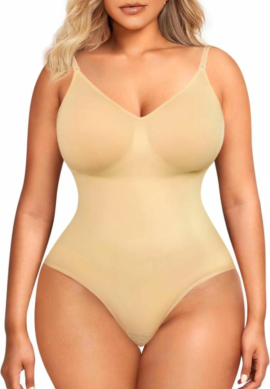 BRABIC Women's Seamless Shapewear Bodysuit - Tummy Control Tank Top Sleeveless Body Shaper