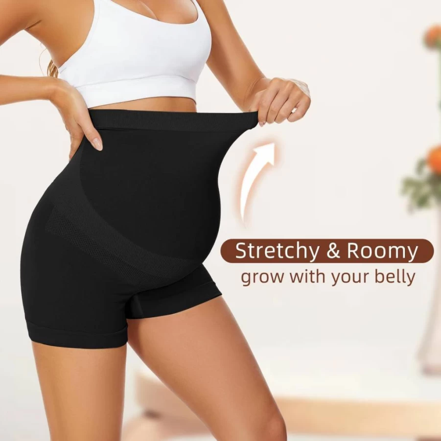 SAYCELI Women's Pregnancy Shapewear - Over Bump Maternity Underwear, High Waisted Seamless Boy Shorts for Belly Support & Comfort
