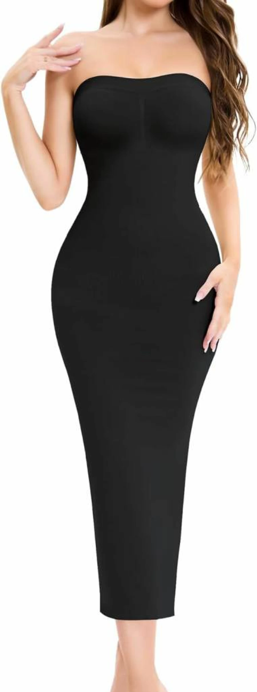LIRASDIS Women's Strapless Seamless Shapewear Slip Dress - Tummy Control Body Shaper for Under Dresses