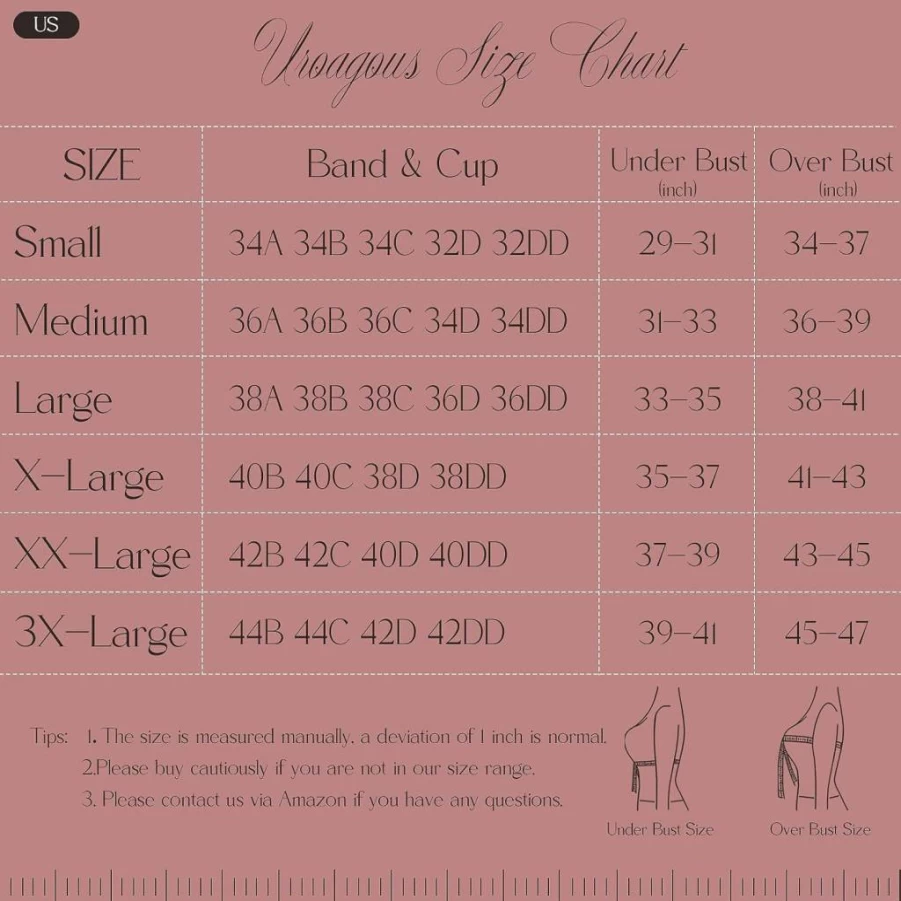 Uroagous Women's Wireless Deep V Plunge Bralette - Seamless No Underwire T-Shirt Bra with Extender