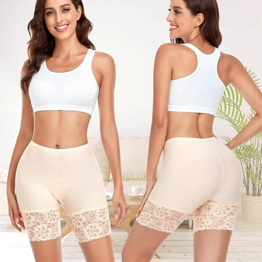 Werena Women's Anti-Chafing Lace Boyshorts - Seamless Slip Shorts for Under Dresses, Comfortable Panties