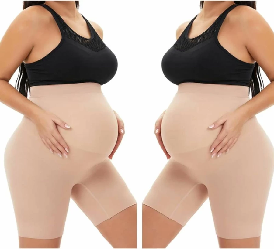 KUNINDOME Maternity Shapewear - Seamless Belly Support, Anti-Chafing Thigh Design, Comfortable Pregnancy Wear S-5XL for Expecting Mothers