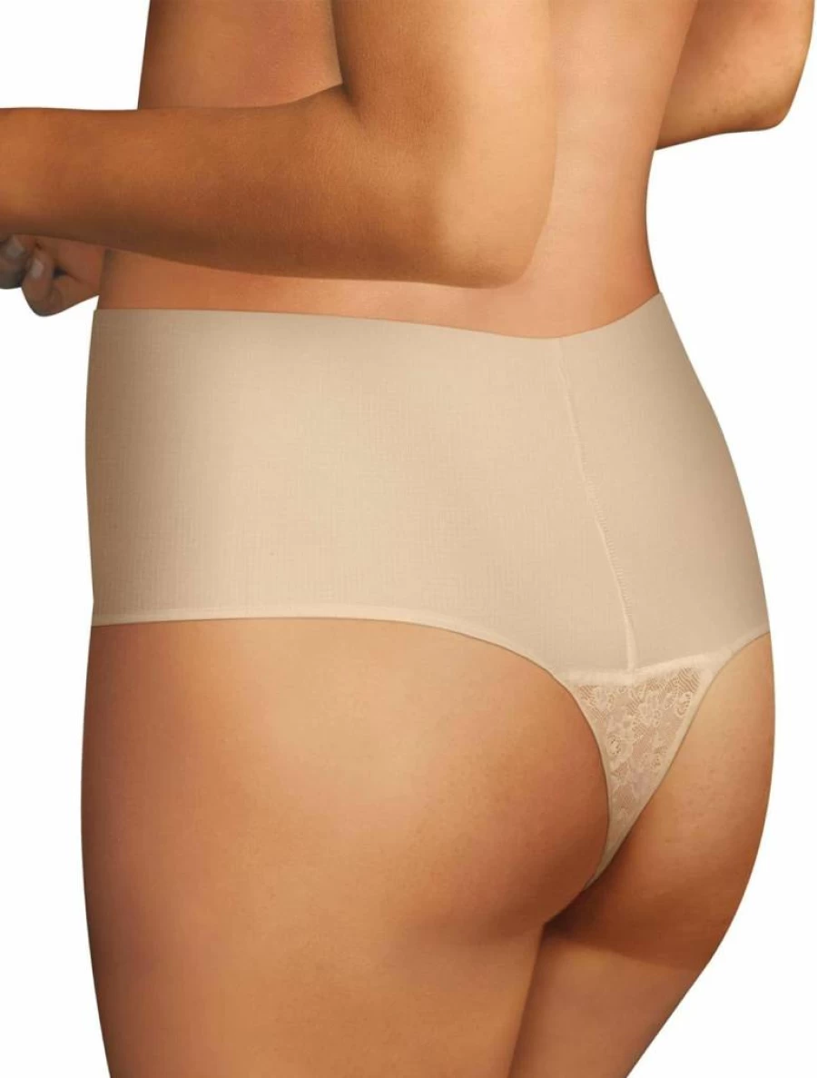 Maidenform Women's Firm Control Thong Shapewear - Breathable Stretch Lace Tummy Control Underwear for All-Day Comfort