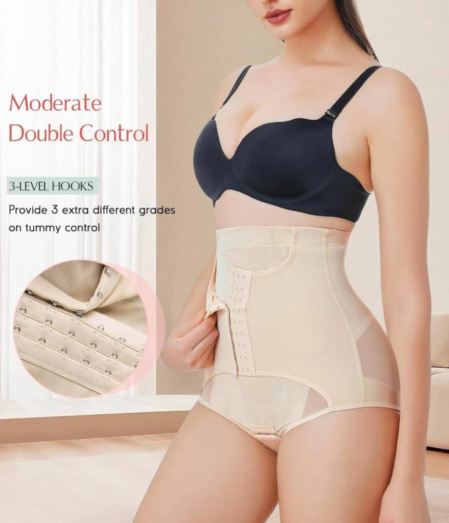 MERYOSZ High Waisted Butt Lifting Shapewear for Women - Tummy Control Mesh Body Shaper Underwear Waist Trainer