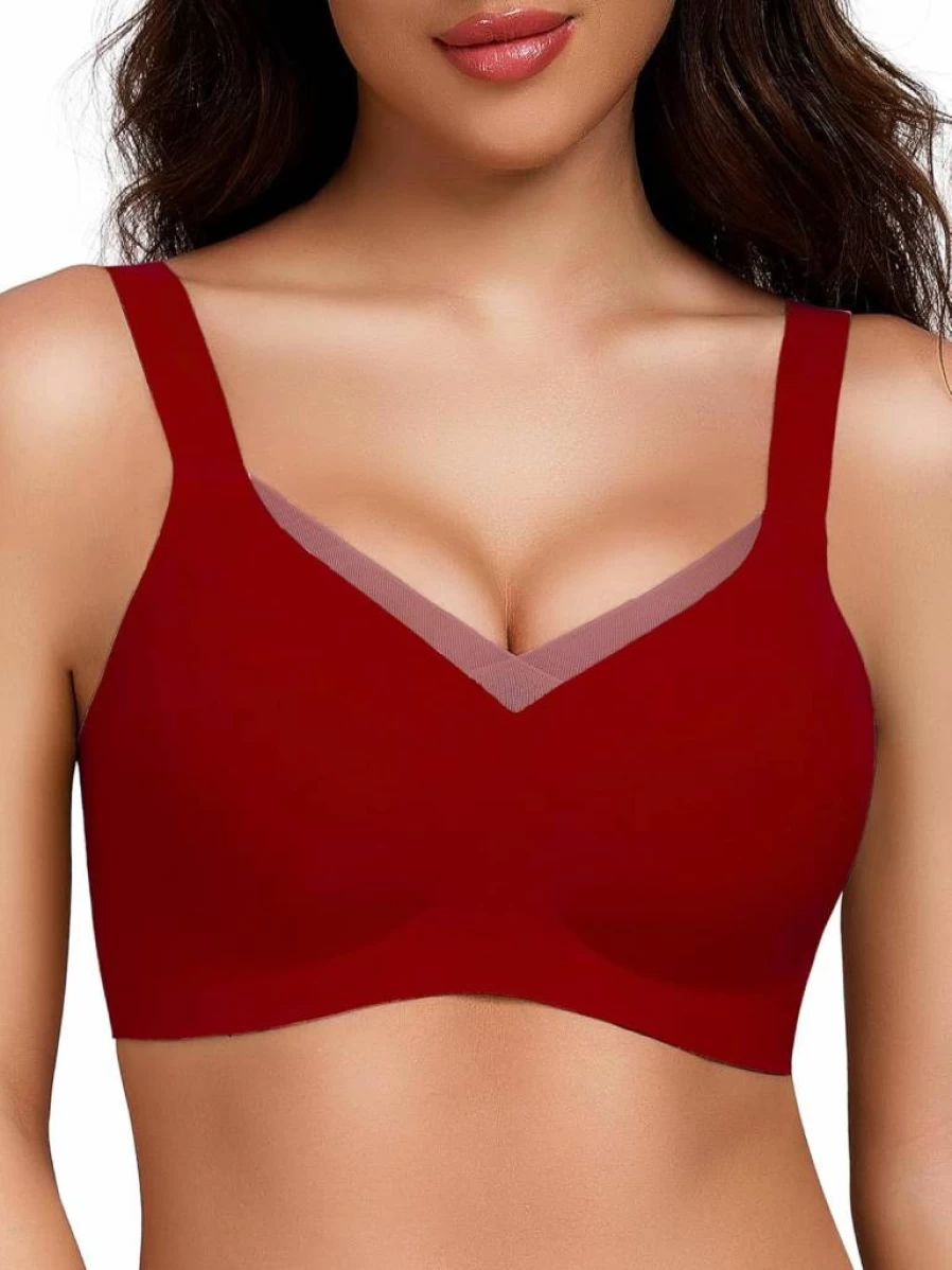 Gailife Wireless Crossover Bralette for Women - Seamless Comfort, Supportive T-Shirt Bra, Everyday No Underwire Soft Comfort Bra