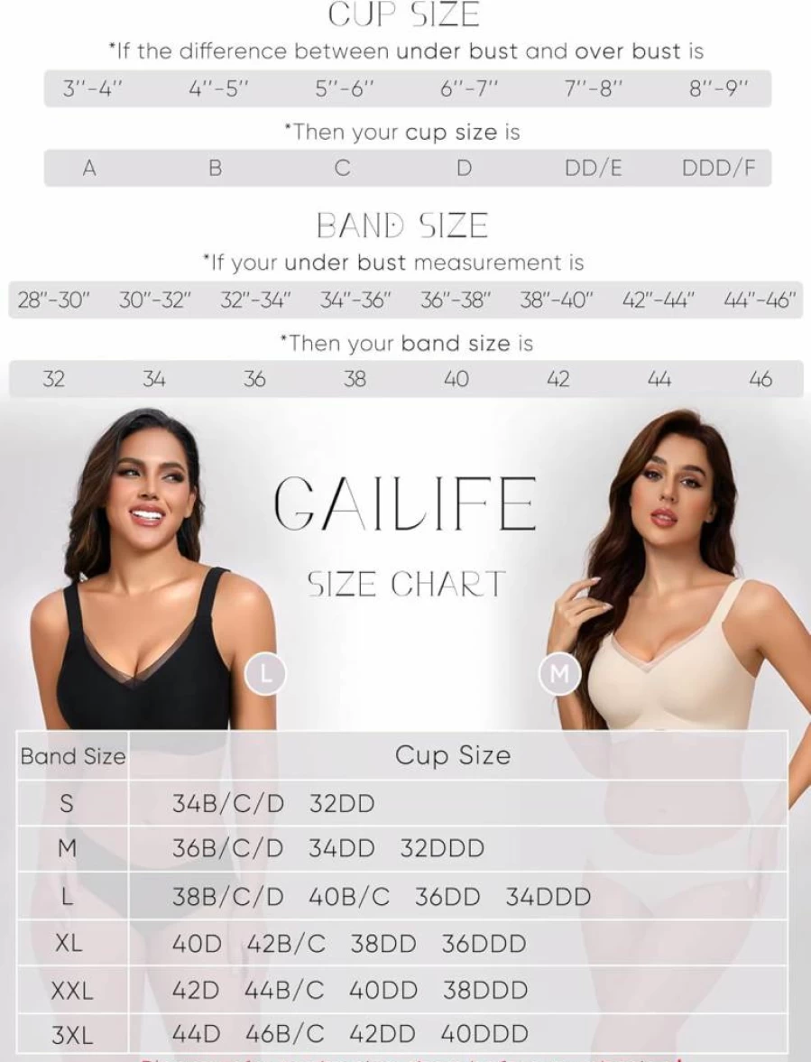Gailife Wireless Crossover Bralette for Women - Seamless Comfort, Supportive T-Shirt Bra, Everyday No Underwire Soft Comfort Bra