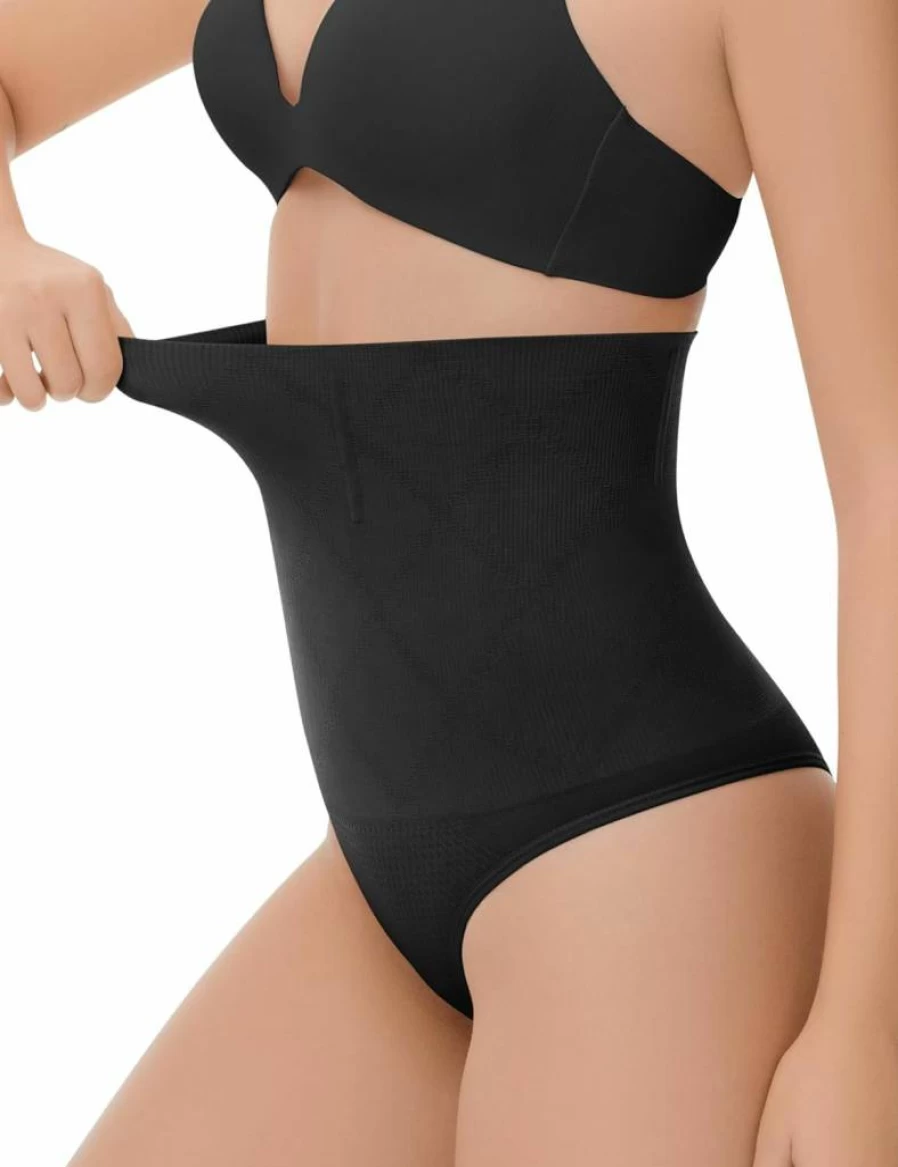 SOL LORA High Waist Thong Shapewear for Women - Tummy Control & Butt Lifting Seamless Underwear