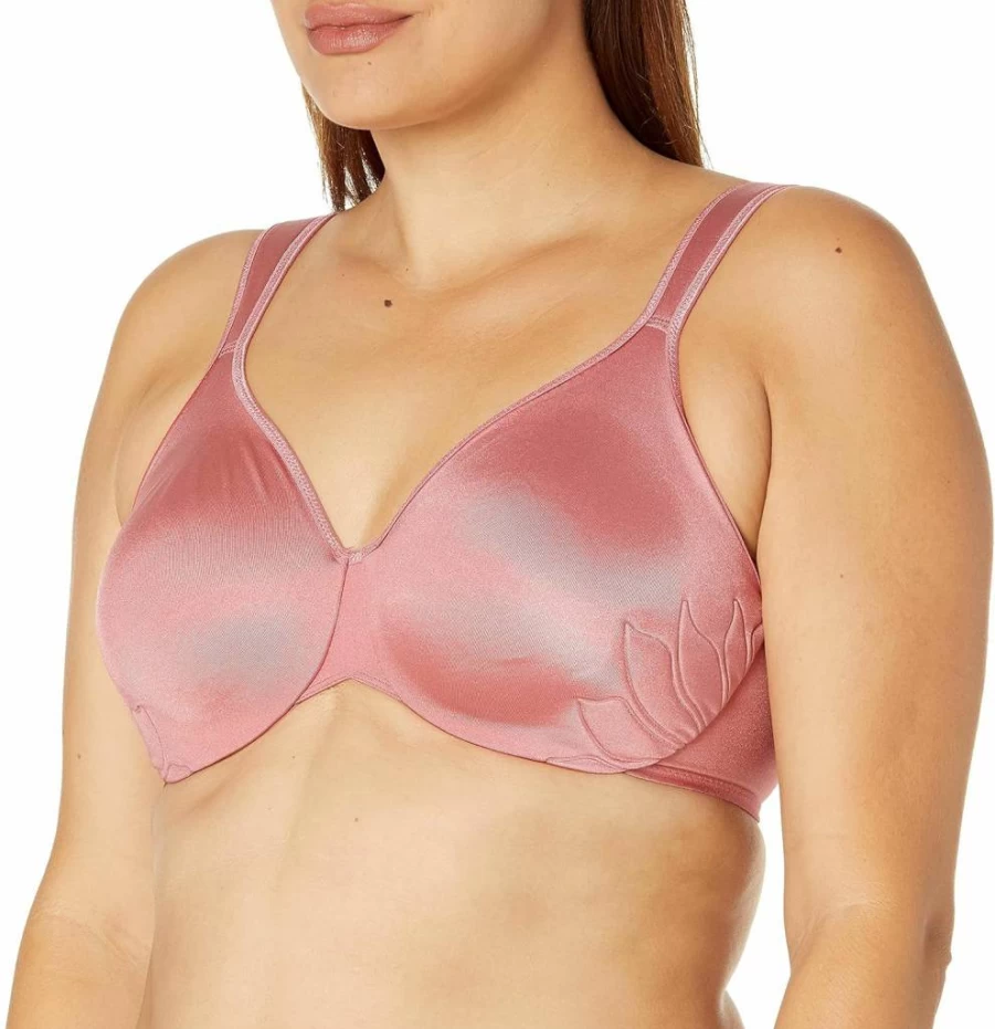 Bali Comfort Revolution Underwire Bra - Seamless Full-Coverage T-Shirt Bra with Cushioned Straps for Everyday Wear