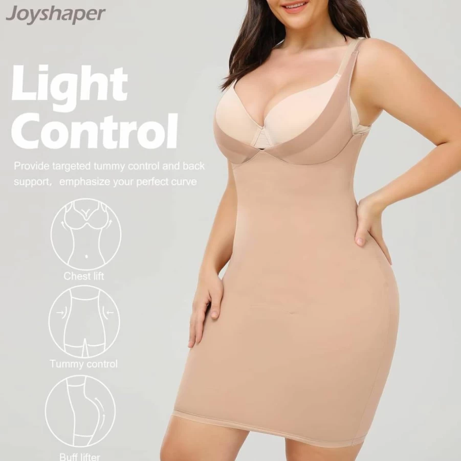 JOYSHAPER Women's Tummy Control Seamless Cami Slip - Shapewear for Dresses, Full Body Shaper Underdress