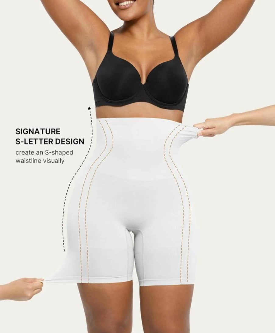 SHAPELLX High Waisted Tummy Control Shorts for Women - Seamless Body Shaper, Thigh Slimming Girdle, Shapewear Underwear